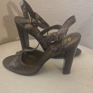 BCBG Metallic Bronze Strappy High Heel Sandals